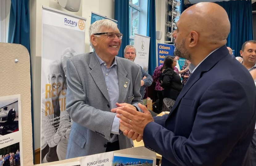 Sajid Javid MP meeting with constituents at the Pensioners' Fair