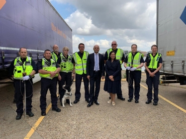 Sajid Javid visits Port Tilbury where he announced a £2.1bn funding increase